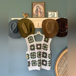 Handmade Crocheted Granny Square knit sweater Vest tank